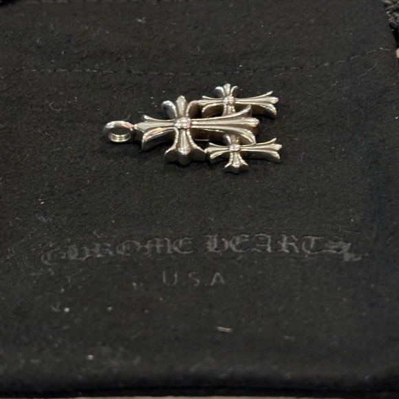 Chrome Heart Triple Cross small Pendant only Authentic - Picture 10 of 15